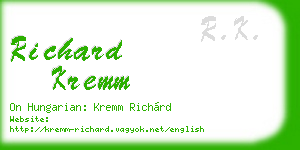 richard kremm business card