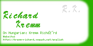 richard kremm business card